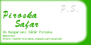 piroska safar business card