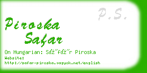 piroska safar business card